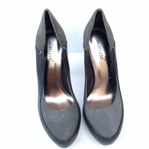 MATISSE BROWN AND GREY SUEDE HEELS - Picture 2 of 5